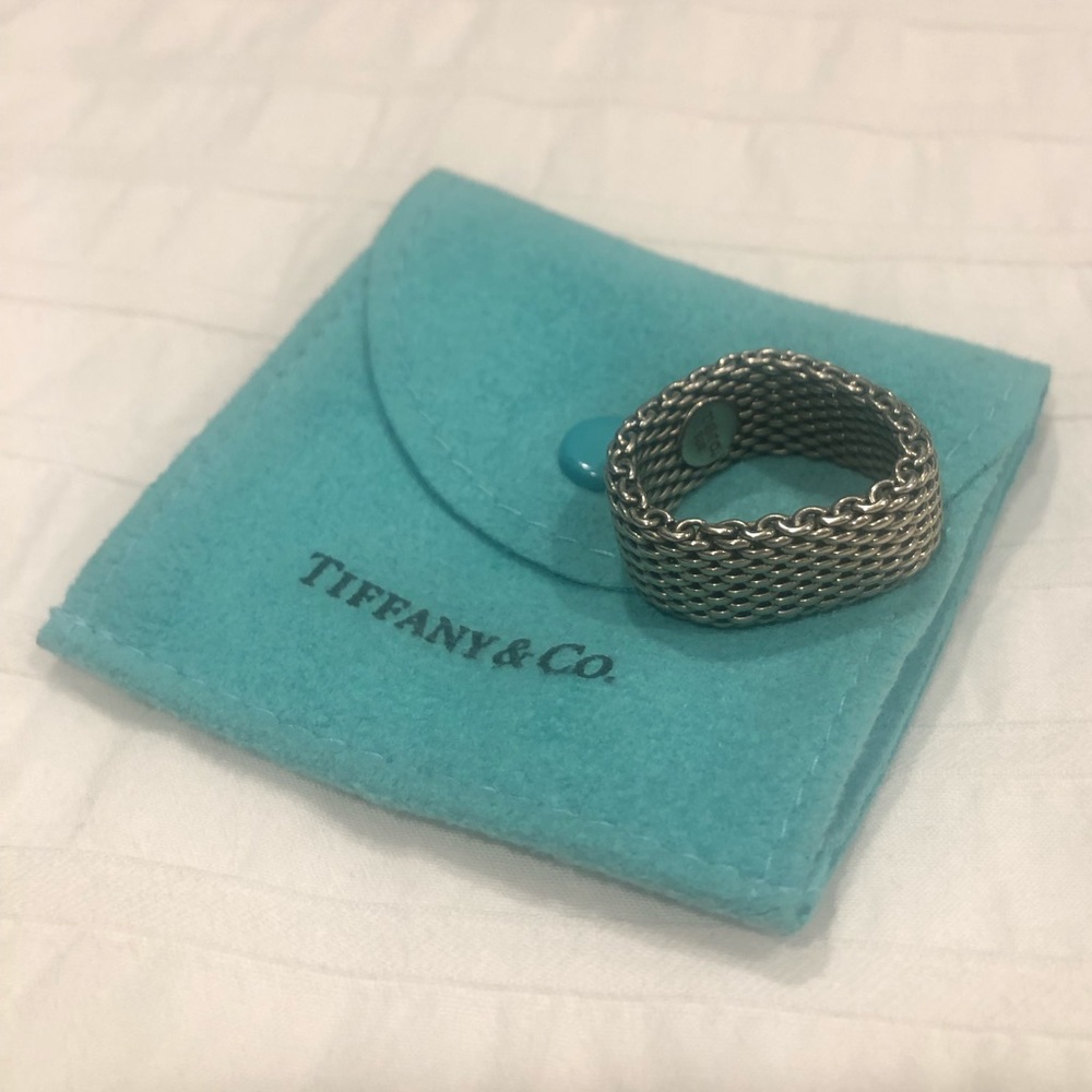 Tiffany&Co. Somerset basket weave mesh ring size 9